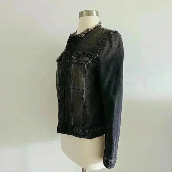 New Zadig & Voltaire Distressed Denim Jacket Sz M - Picture 5 of 12